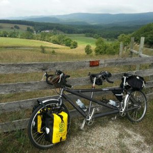 The Cannondale tandem on tour this summer