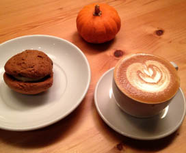 Pumpkin Whoopie Pie with Cappuccino at Buzz