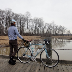 Stopping by Dyke Marsh on a New Year's Eve ride