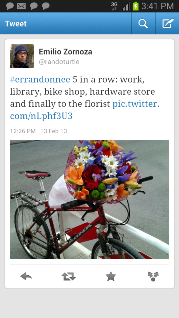Flower shop and bike tweet