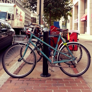 Bike rack parking. Betty Foy