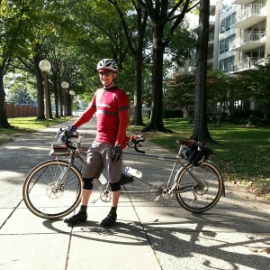 Post-marathon tandem ride to lunch and coffee