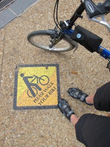 Visiting the Enid Haupt Garden. Walk your bike!
