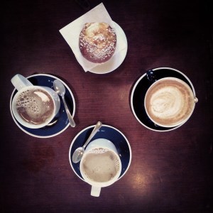 Hot ciders and a latte