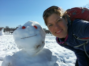 Selfie with snowman