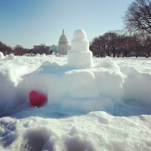 Valentine's Day Capitol in snow
