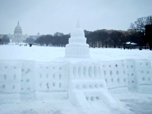 U.S. Capitol snow sculpture