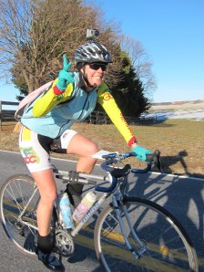 Calista during the last 10 miles. Bare legs and snow.