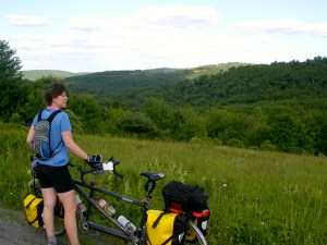 Taking a break to soak in the view.