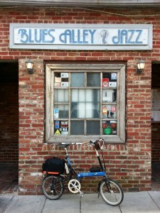 I can only find Blues Alley when I'm not looking for it. This alley is a known, yet off the main path, spot. I could hear people playing music, and when someone opened the door the odor of cigar smoke wafted out along with the music. 
