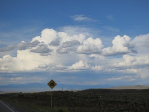 We climbed and the clouds cleared. Time to descend Nine-Mile Hill to Gunnison.