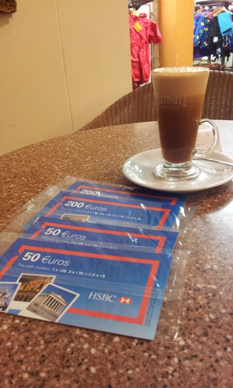 Popped on the bike to pick up money before next expedition to Spain on the bike, @coffeeneur is, I hope, jealous 