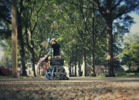 Helmet tripod in action