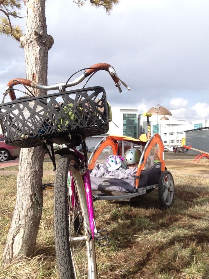 Family biking! Photo by Doug